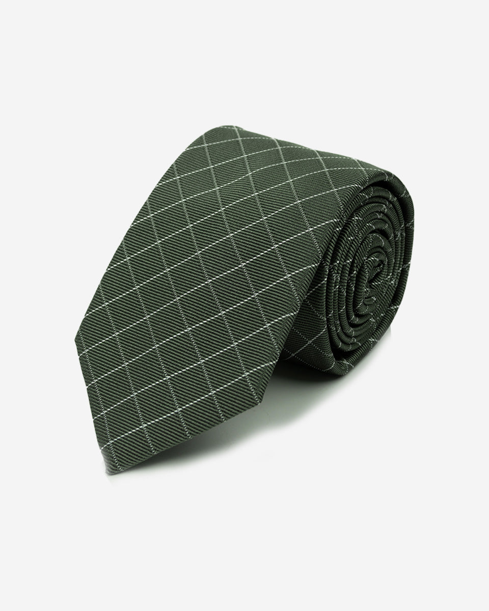 Corbata Color Verde Pistacho con Diseño de Rombos