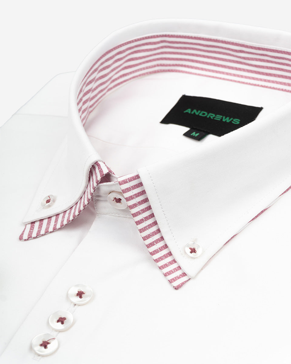Camisa para Hombre Blanca Milano con Doble Cuello