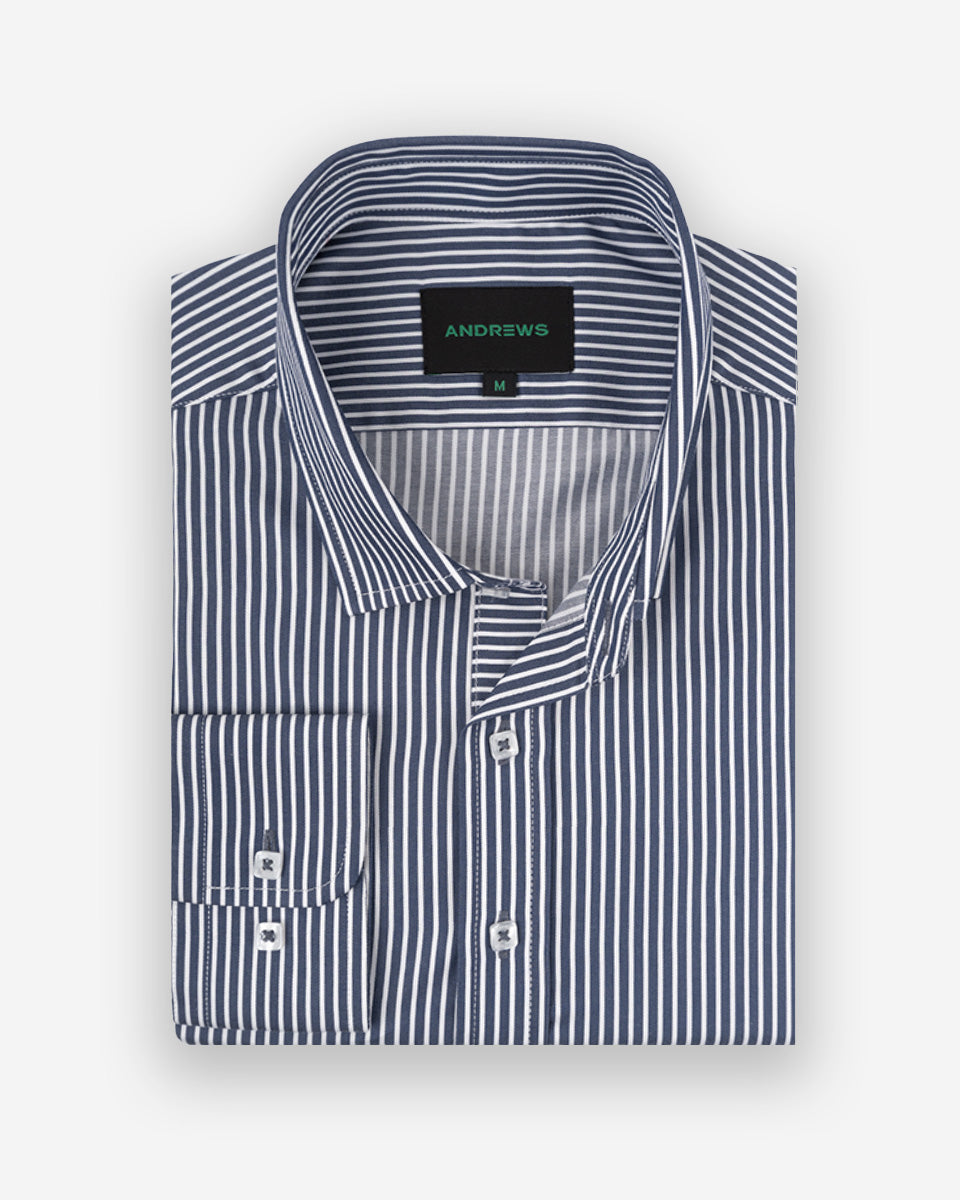 Camisa Casual para Hombre Azul a Rayas - Portofino Collection
