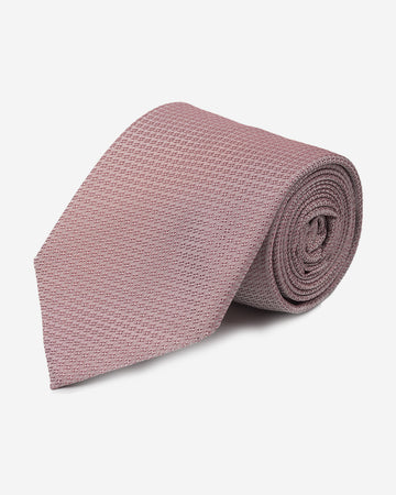 Corbata Palo Rosa con Diseño Micro Flores Rojas
