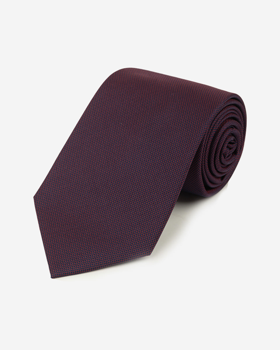 Corbata Color Azul con Micropuntos Rojos