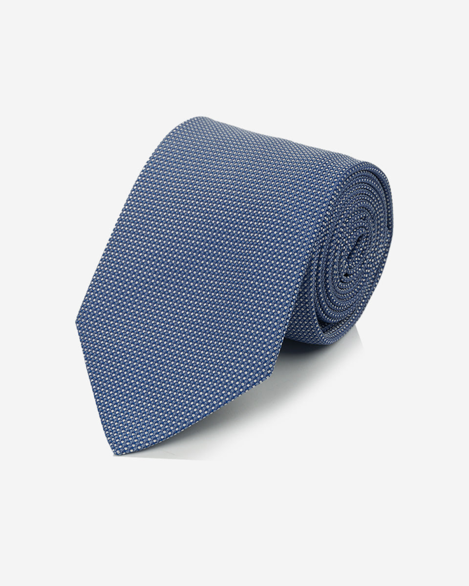 Corbata Color Celeste Texturizado con Puntos Blancos