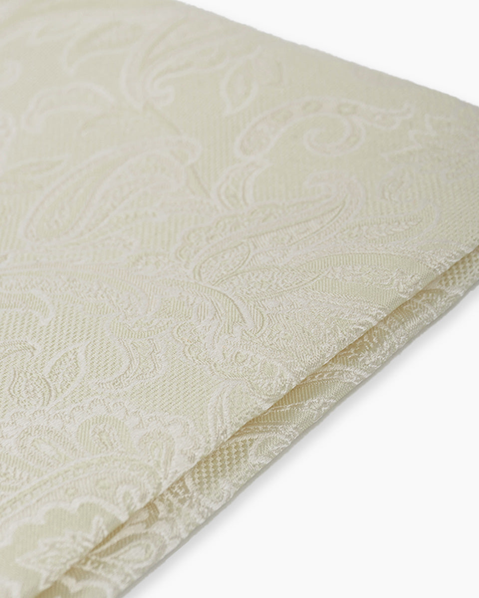 Pañuelo de Seda Crema con Estampado Paisley