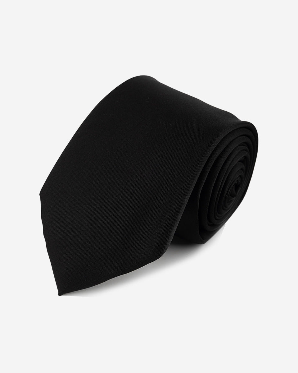 Corbata Color Negro Sólido