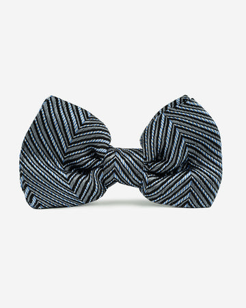 Pajarita Negra con Diseño Chevron Azul