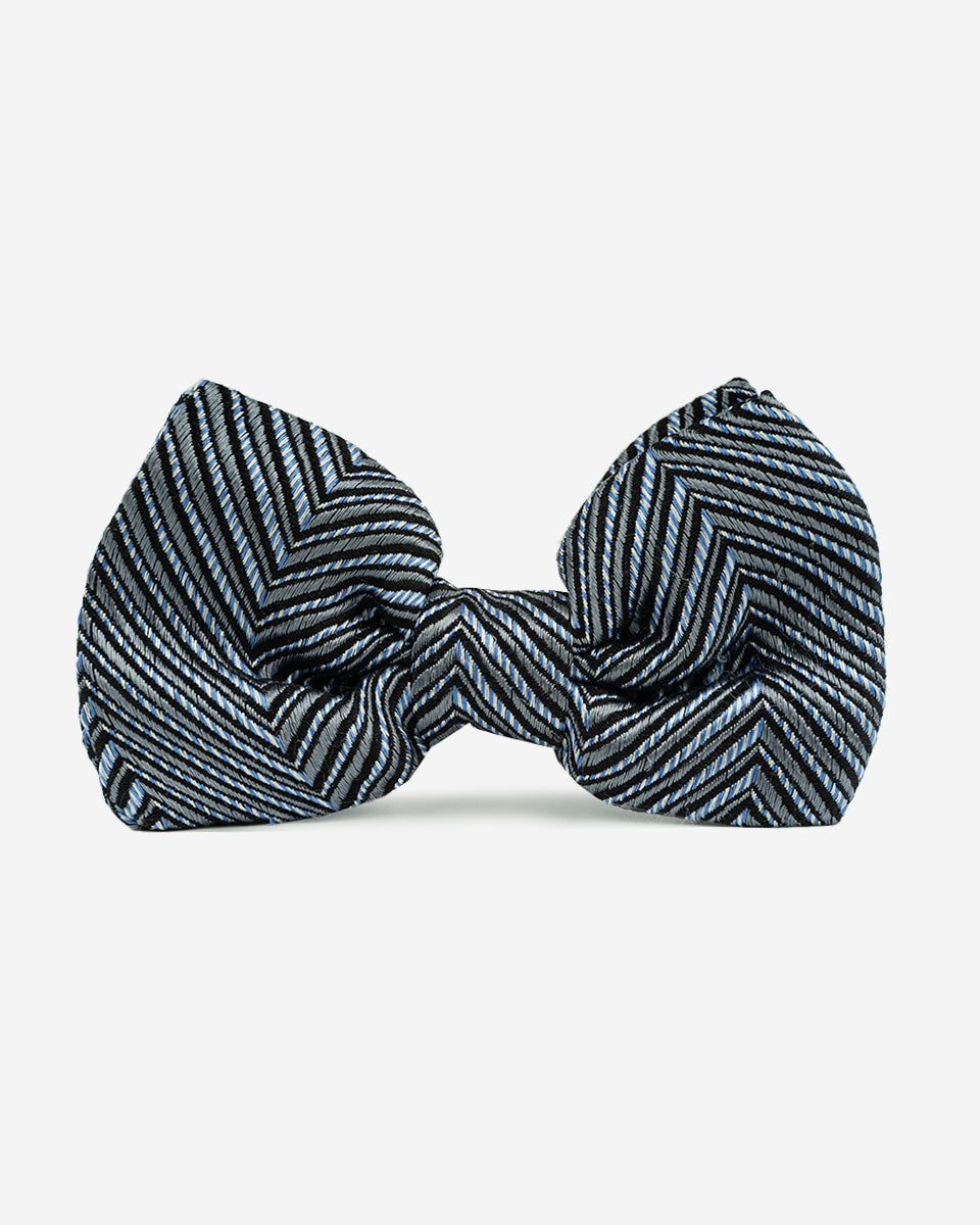 Pajarita Negra con Diseño Chevron Azul