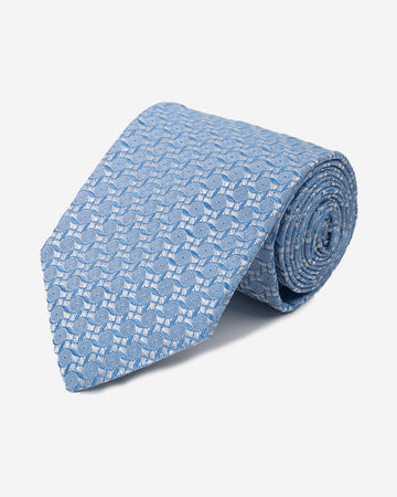 Corbata Celeste con Diseño Geométrico Texturizado