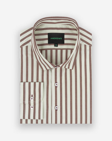 Camisa Casual para Hombre Marrón a Rayas - Portofino Collection