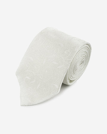 Corbata Color Blanco con Diseño Damasco