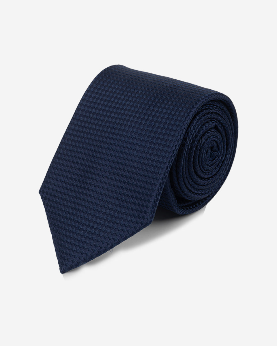 Corbata Color Azul con Diseño de Cuadros