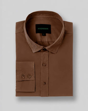 Camisa Casual Hombre - Garment Dye - Marrón