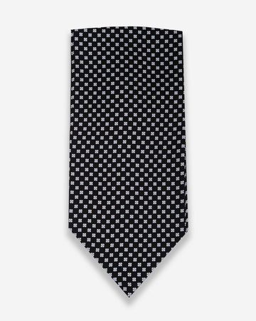 Corbatón - Ascot Negro con Microflores