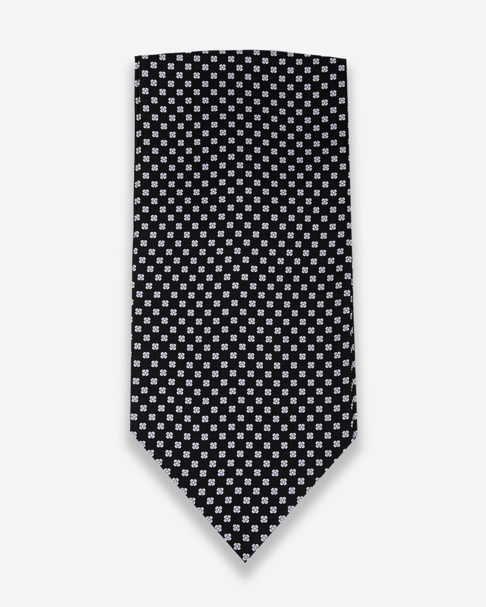Corbatón - Ascot Negro con Microflores
