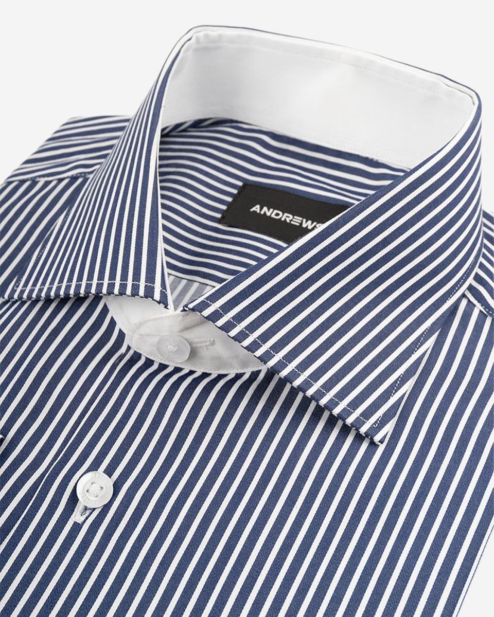 Casual striped poplin shirt - button-down collar, single cuff, 2 buttons, regular pink