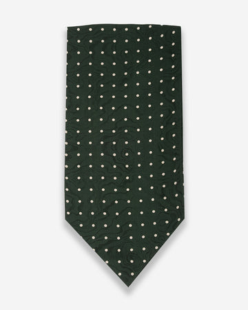 Corbatón - Ascot Verde con Puntos Blancos