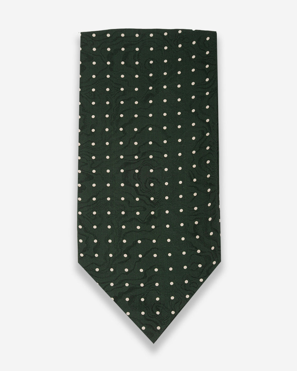 Corbatón - Ascot Verde con Puntos Blancos
