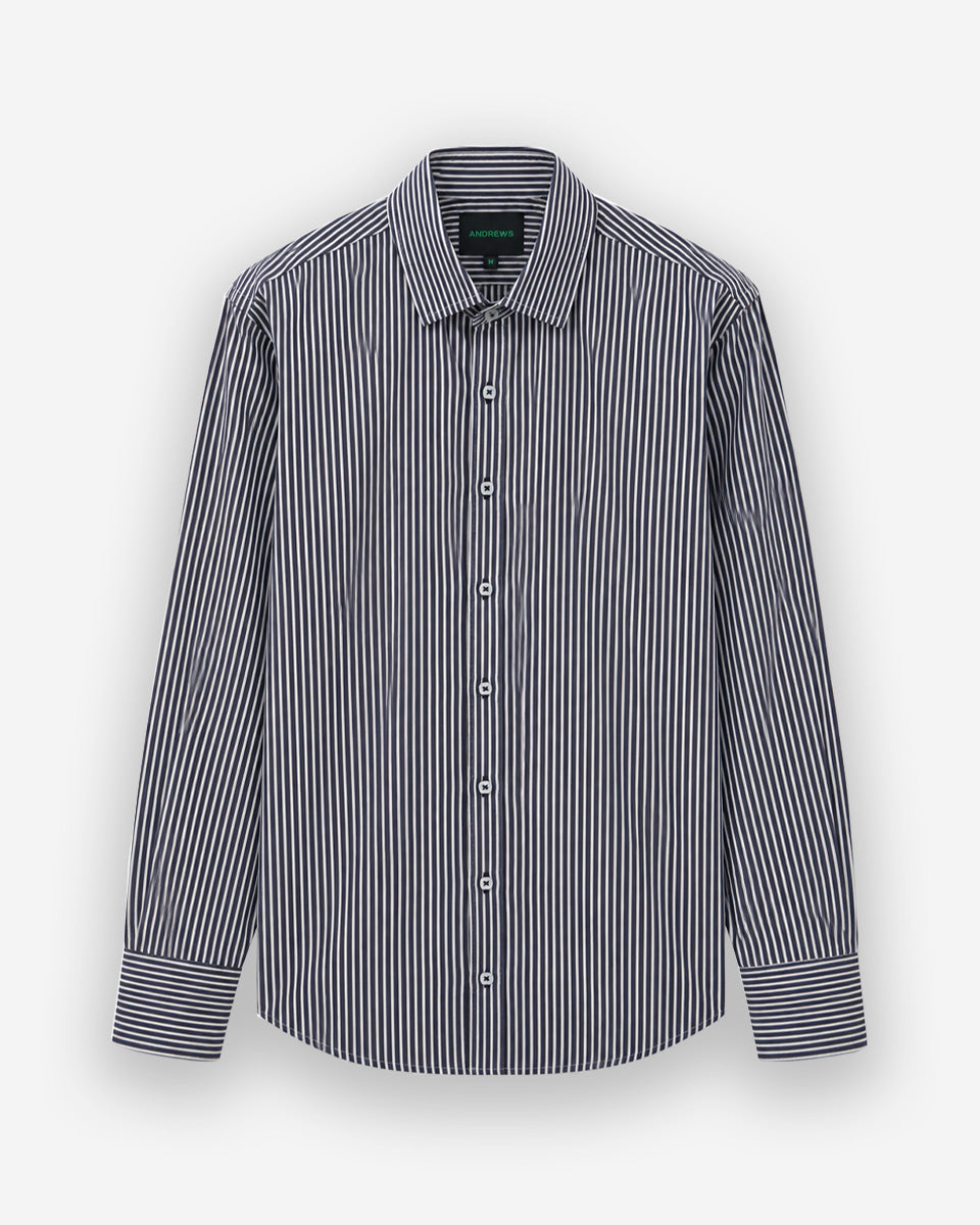 Camisa Casual para Hombre Negro a Rayas - Portofino Collection