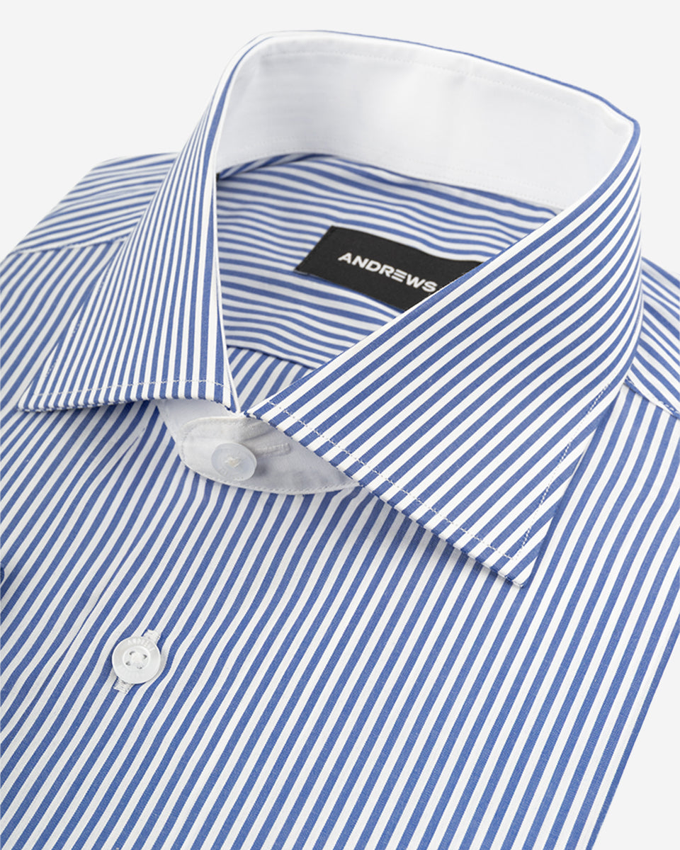 Casual striped poplin shirt - button-down collar, single cuff, 2 buttons, regular pink
