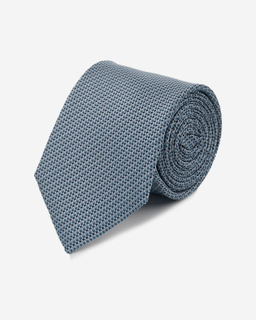 Corbata Color Azul Acero con Micro Cuadros