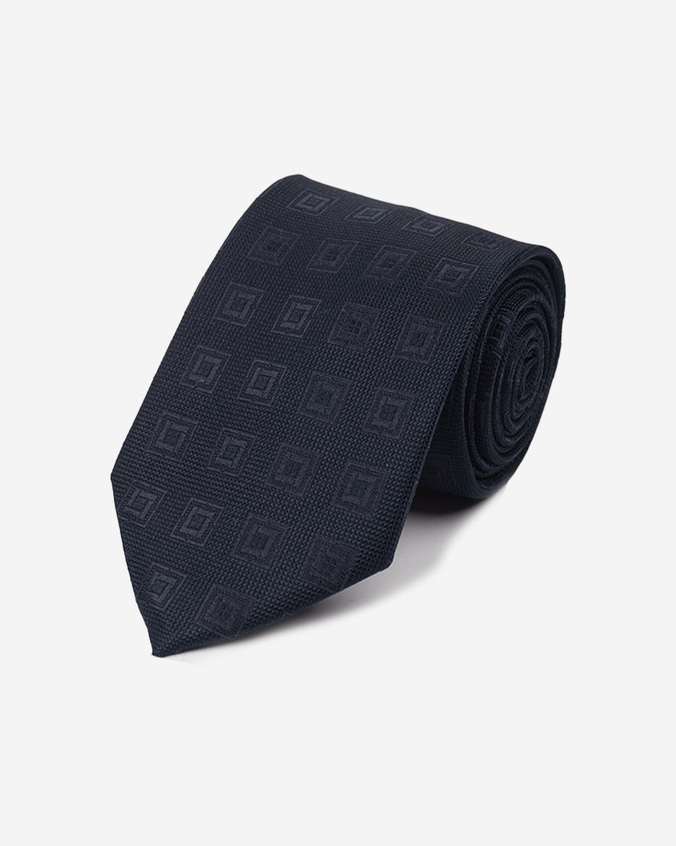 Corbata Color Azul con Cuadros a Tono