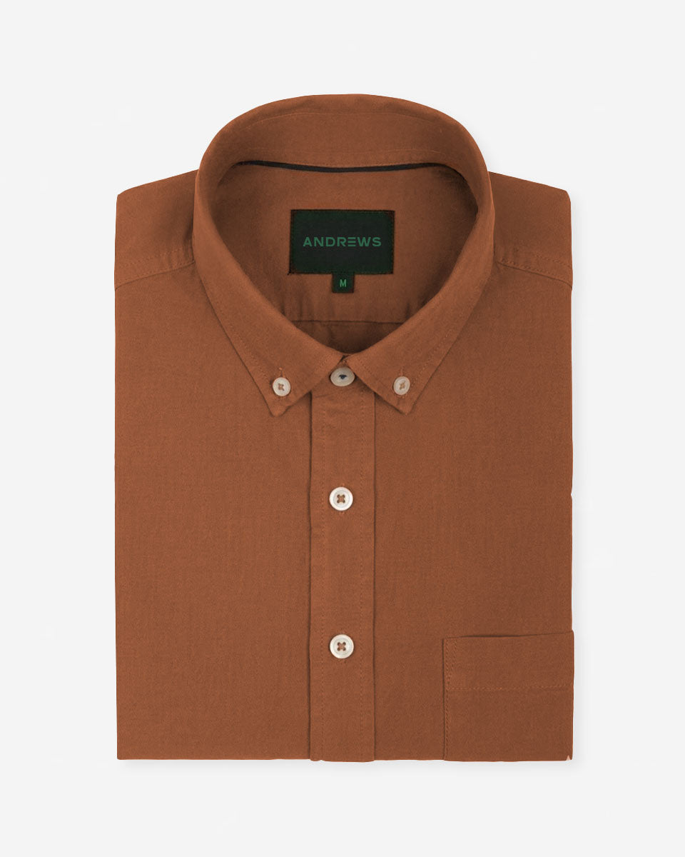 Camisa Casual Manga Corta Color Sienna