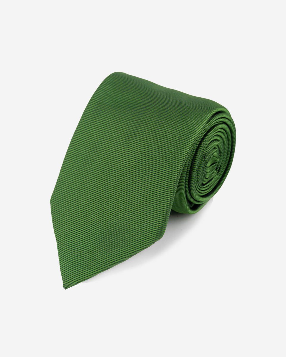 Corbata Color Verde Césped con Finas Líneas