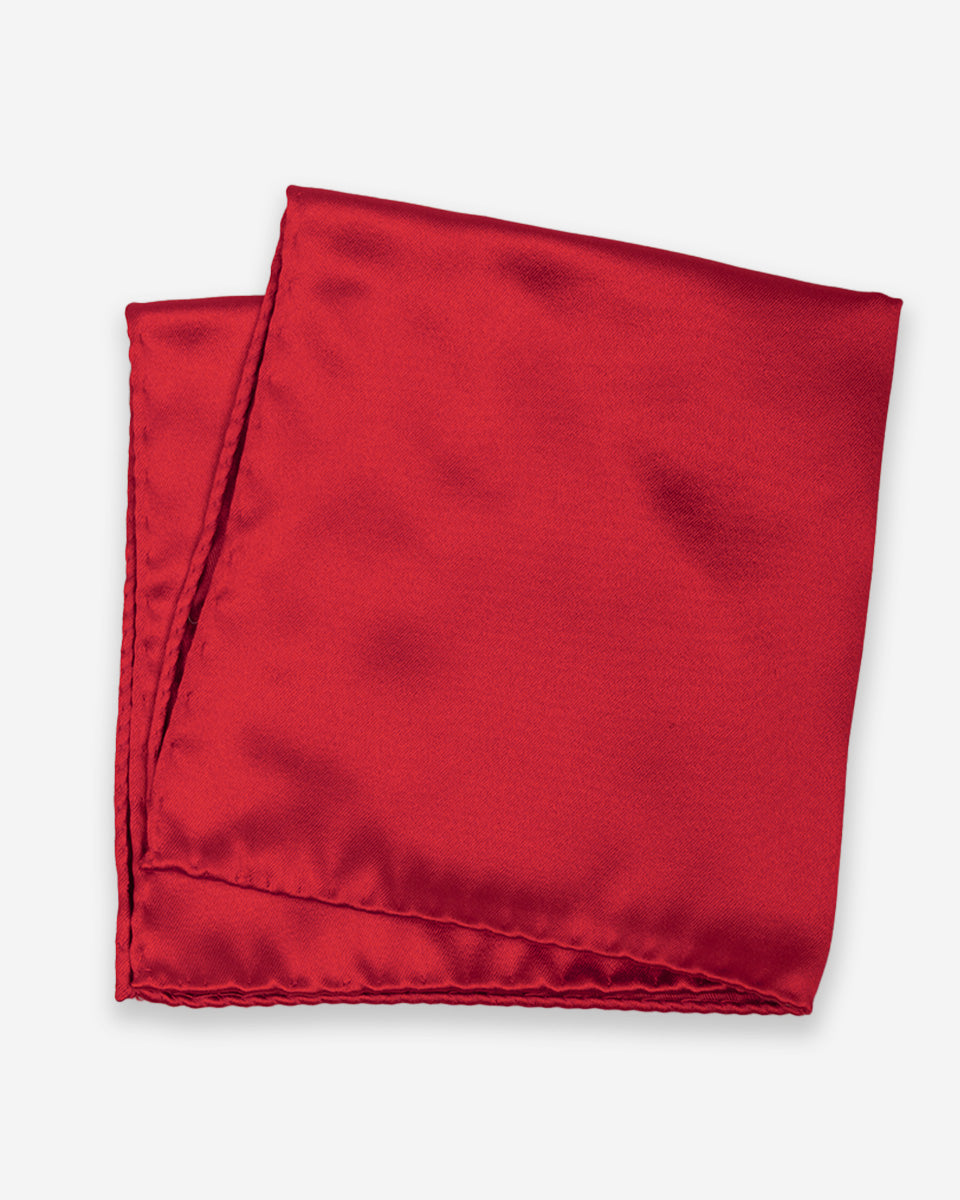 Silk Scarf - Red with Details