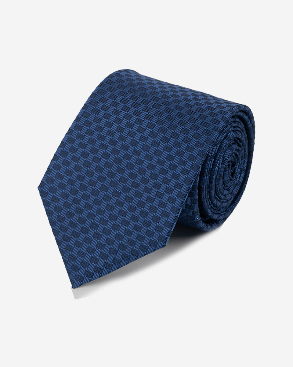 Corbata Color Azul con Diseño Rectángulo