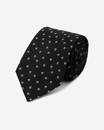 Corbata Color Negro con Diseño Gris
