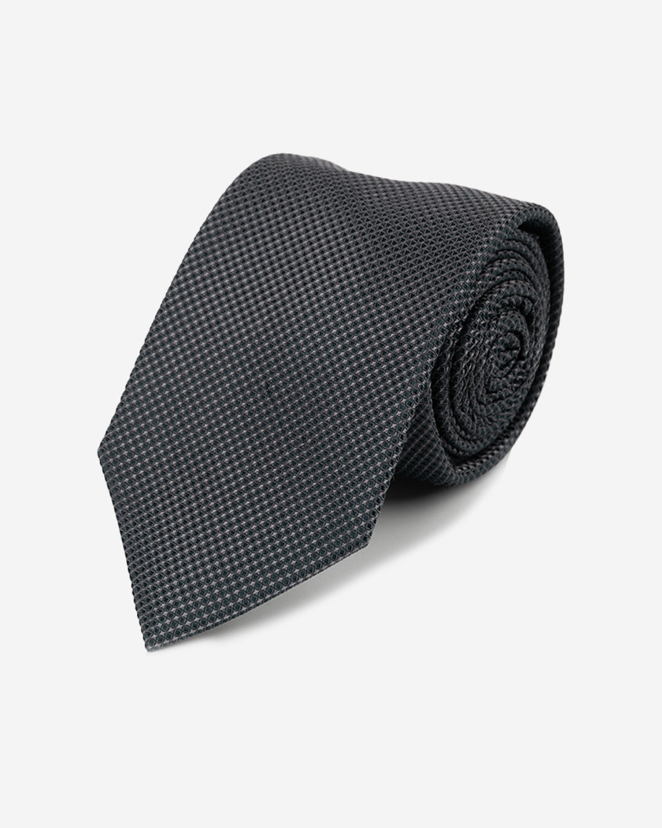 Corbata Color Gris con Micro Rombos