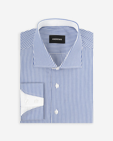 Camisa de Vestir para Hombre Azulino a Rayas con Puño Especial