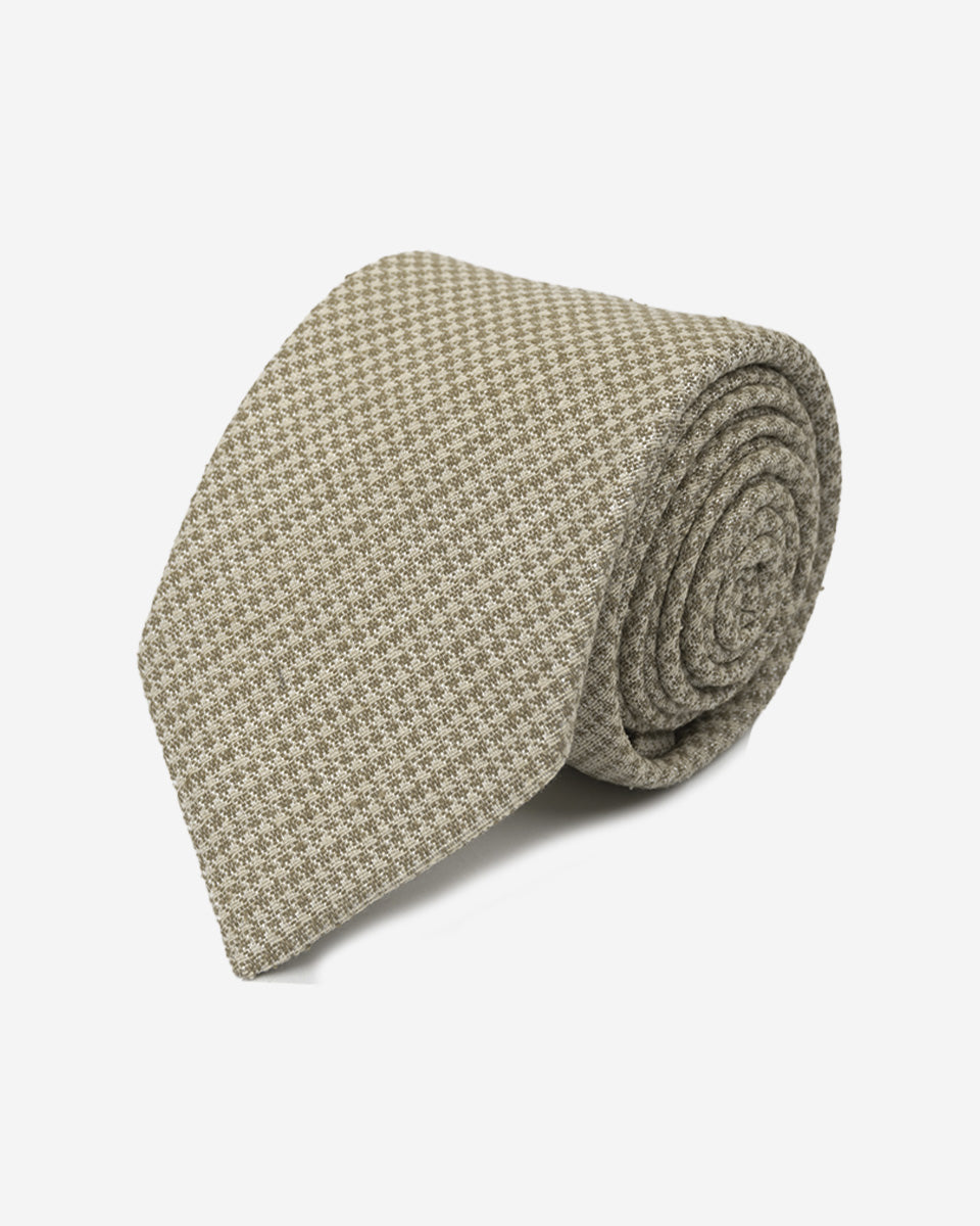 Corbata Color Beige con Micro Diseño