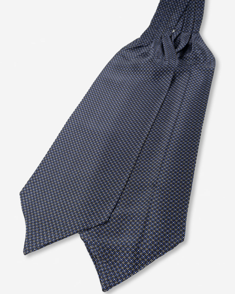 Corbatón - Ascot Negro con Diseño Azulino