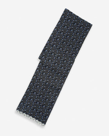 Bufanda - Foulard Negro con Diseño Celeste