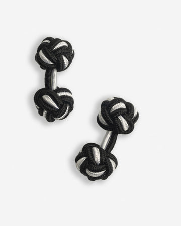 Gemelos de Seda - Negro con Gris Claro