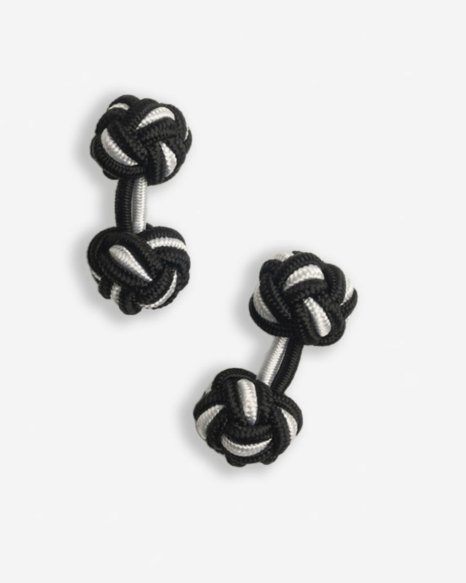 Gemelos de Seda - Negro con Gris Claro