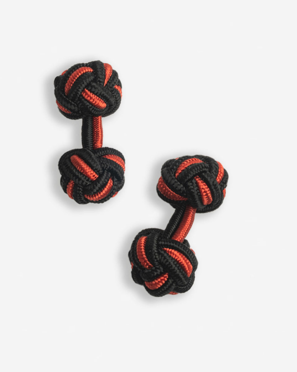 Gemelos de Seda - Negro con Rojo