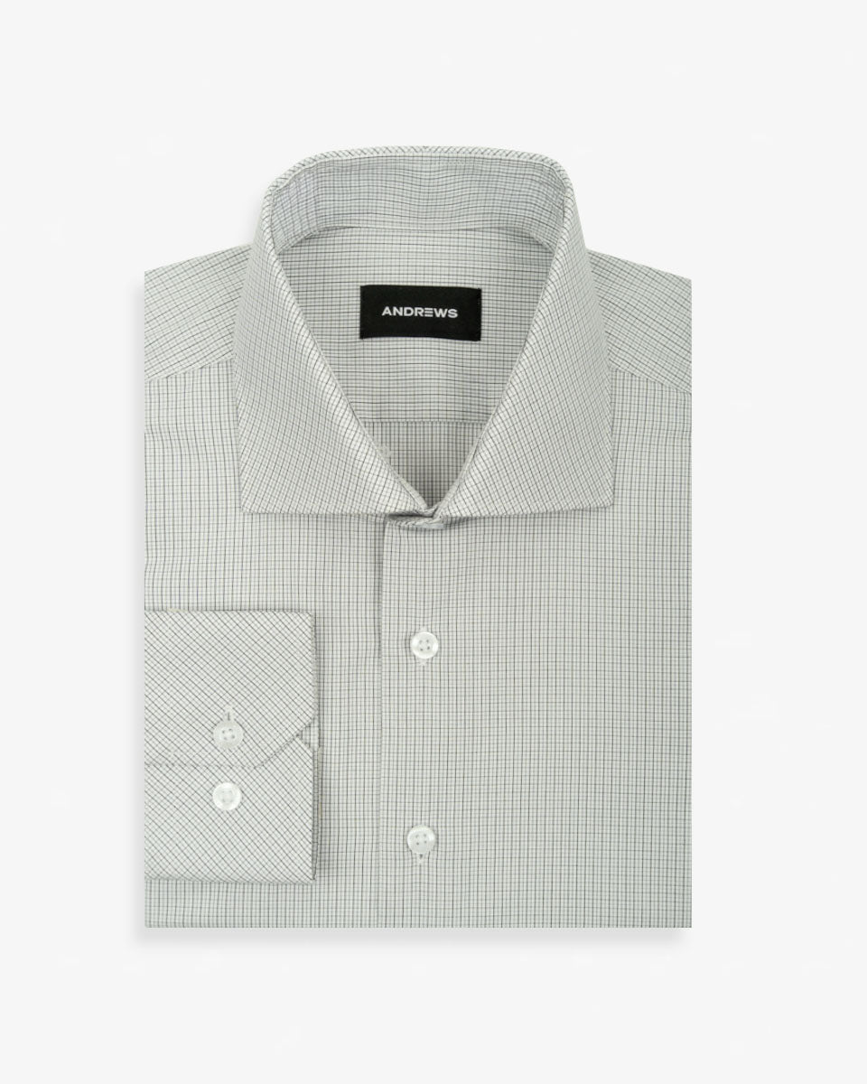 Twill Dress Shirt - Italian Collar, Double Cuff, Regular Fit, White