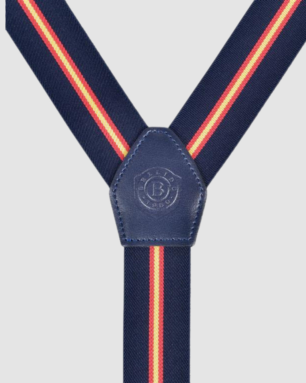 Tirantes Color Solido Con Raya Amarilla