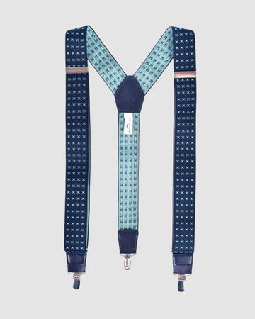 Tirantes Con Micromotivos En Color Azul Con Verde
