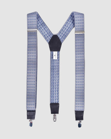 Tirantes Con Micromotivos En Color Gris Con Azul