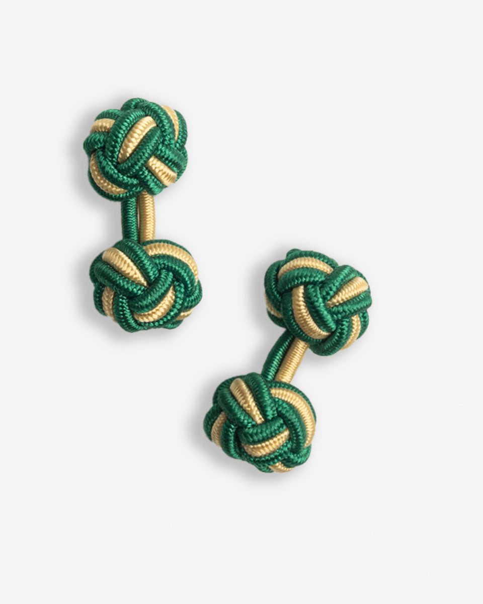 Gemelos de Seda - Verde con Amarillo