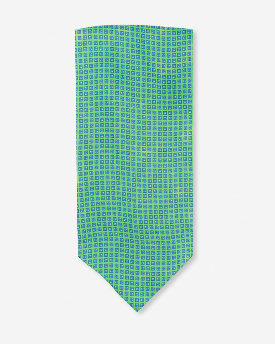 Corbatón - Ascot Verde Claro con Diseño Azulino