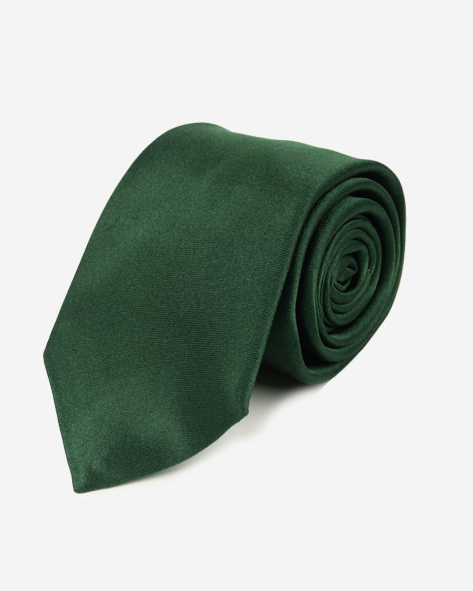 Corbata Color Verde Hoja