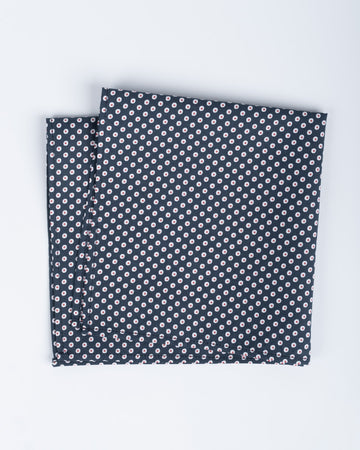 Pañuelo de Algodón - Azul Cobalto con diseños de circulos