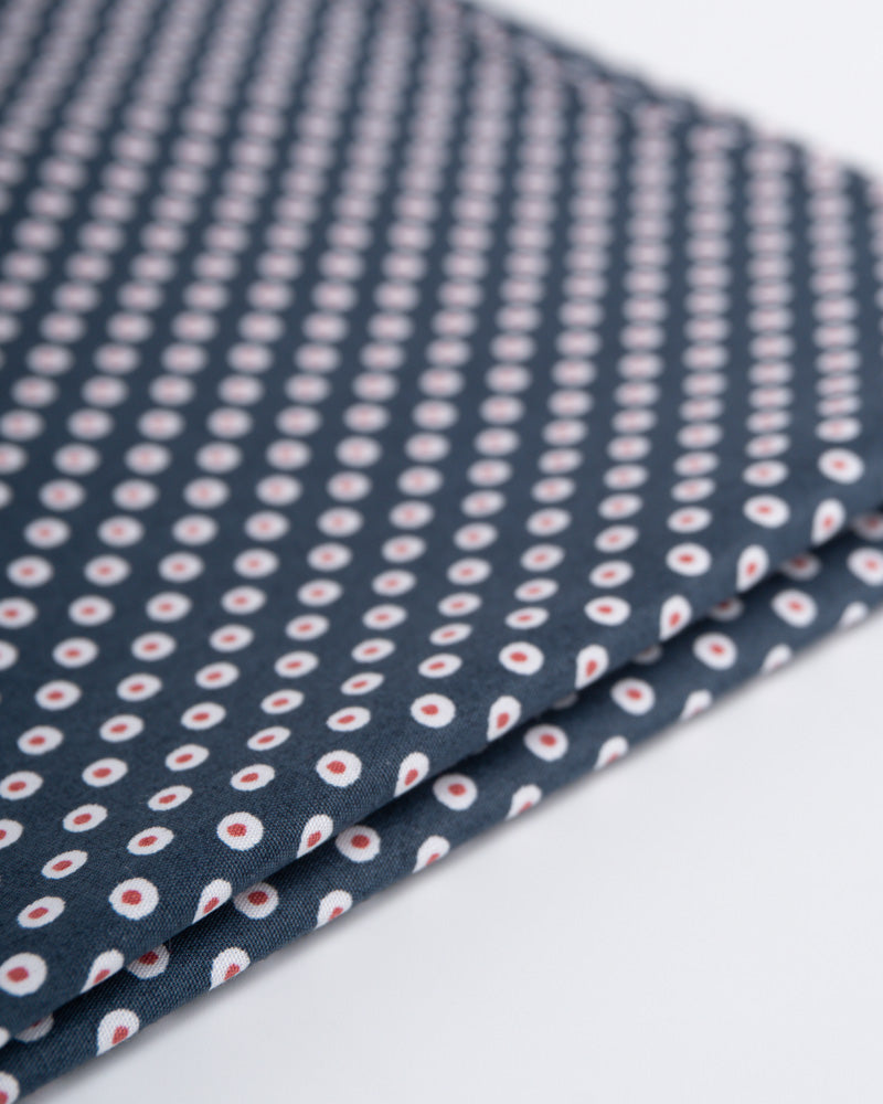 Pañuelo de Algodón - Azul Cobalto con diseños de circulos