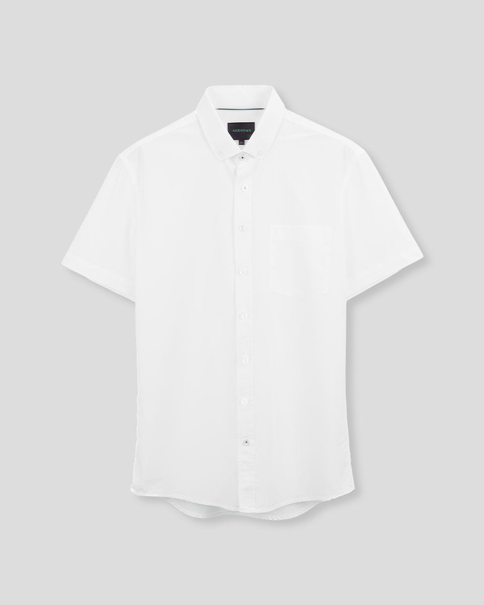 Camisa Casual Manga Corta - Blanco