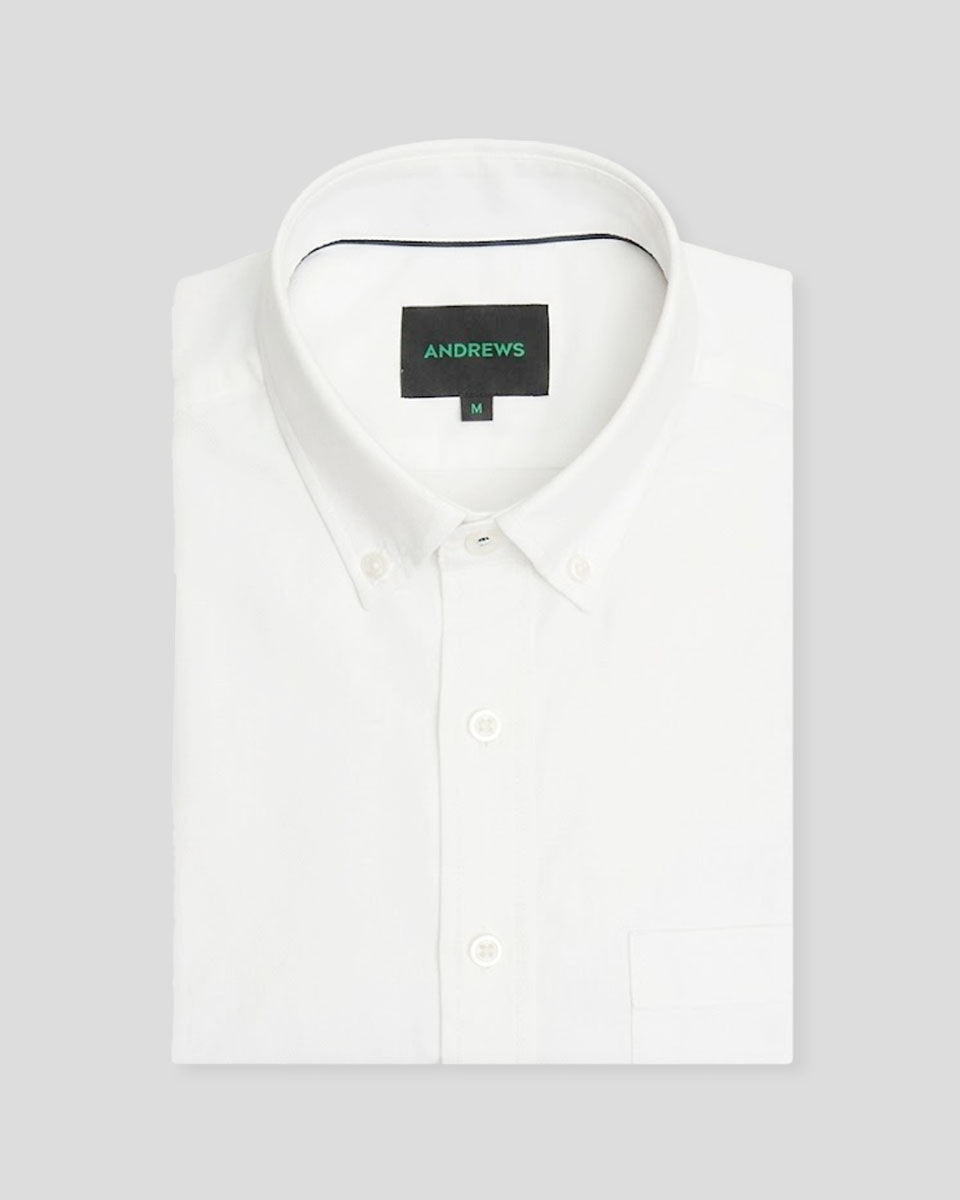 Camisa Casual Manga Corta - Blanco