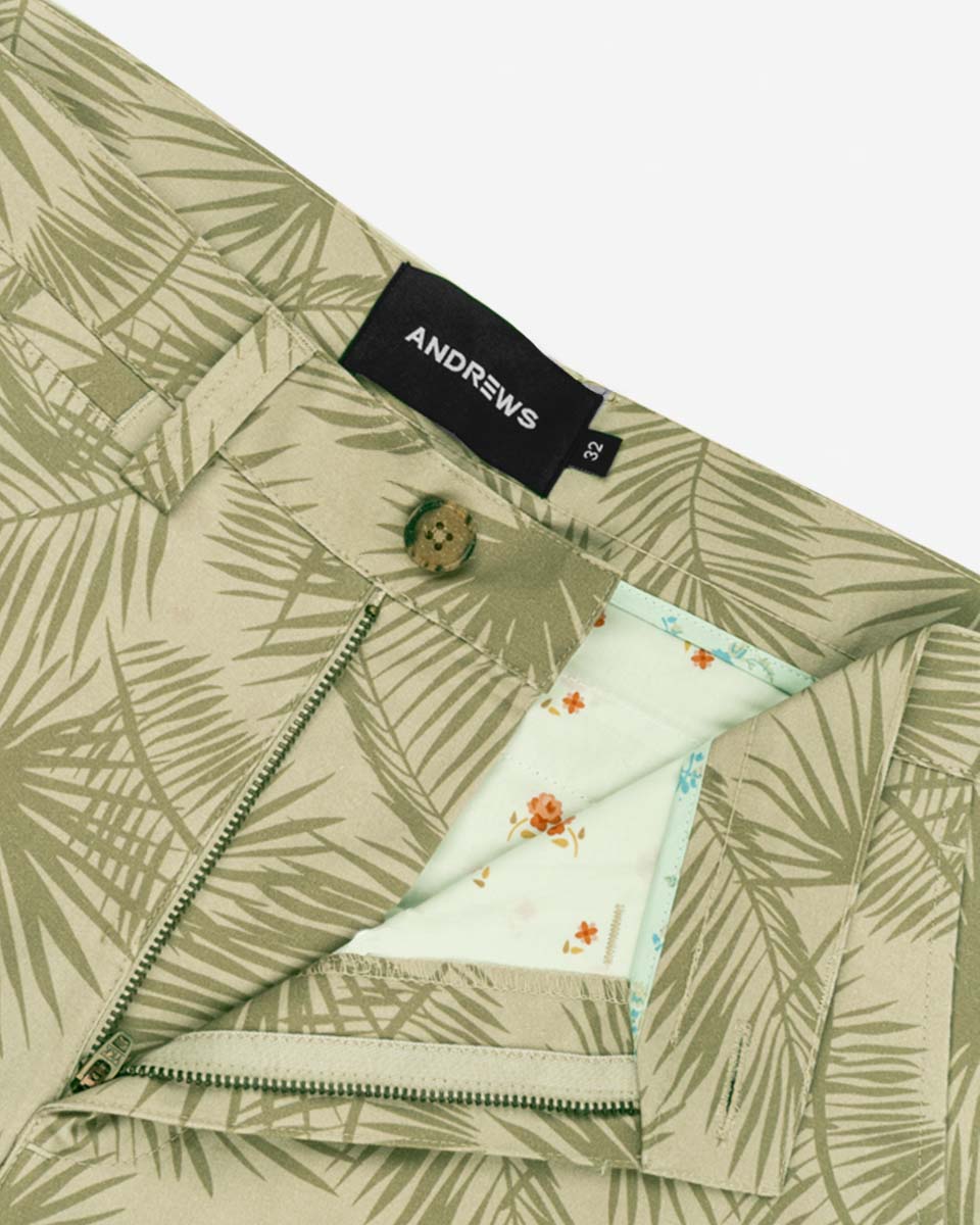 Bermuda Casual de Algodón Estampado color Beige