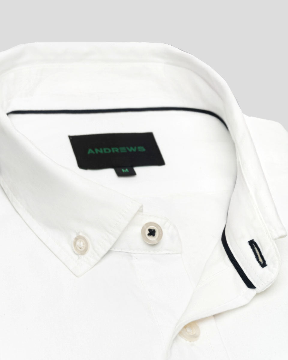 Camisa Casual Manga Corta - Blanco